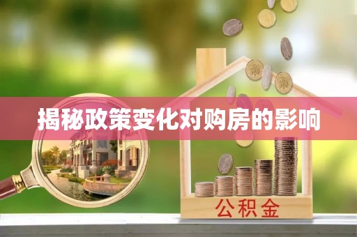 永定揭秘政策变化对购房的影响