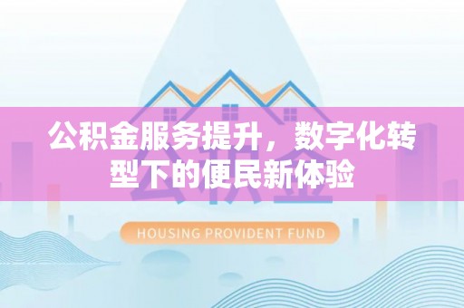 永定公积金服务提升，数字化转型下的便民新体验