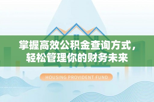 永定掌握高效公积金查询方式，轻松管理你的财务未来